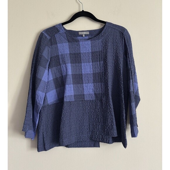 Habitat Clothes To Live In Womens XL Button Up Shirt Crinkle Gray Minimalist - Picture 1 of 6